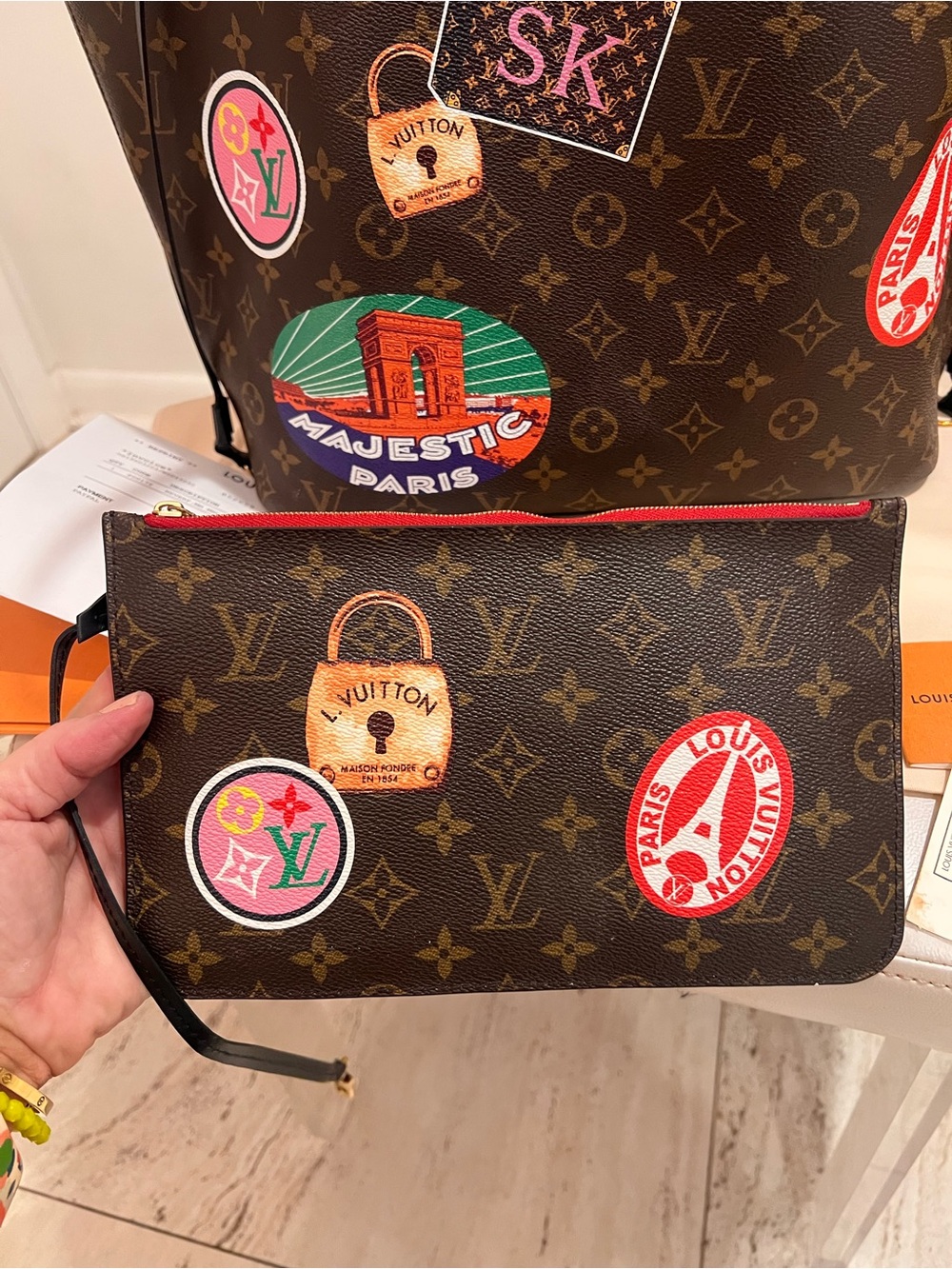 Louis Vuitton Brown Monogram World Tour Neverfull MM tote - Picture 3 of 16
